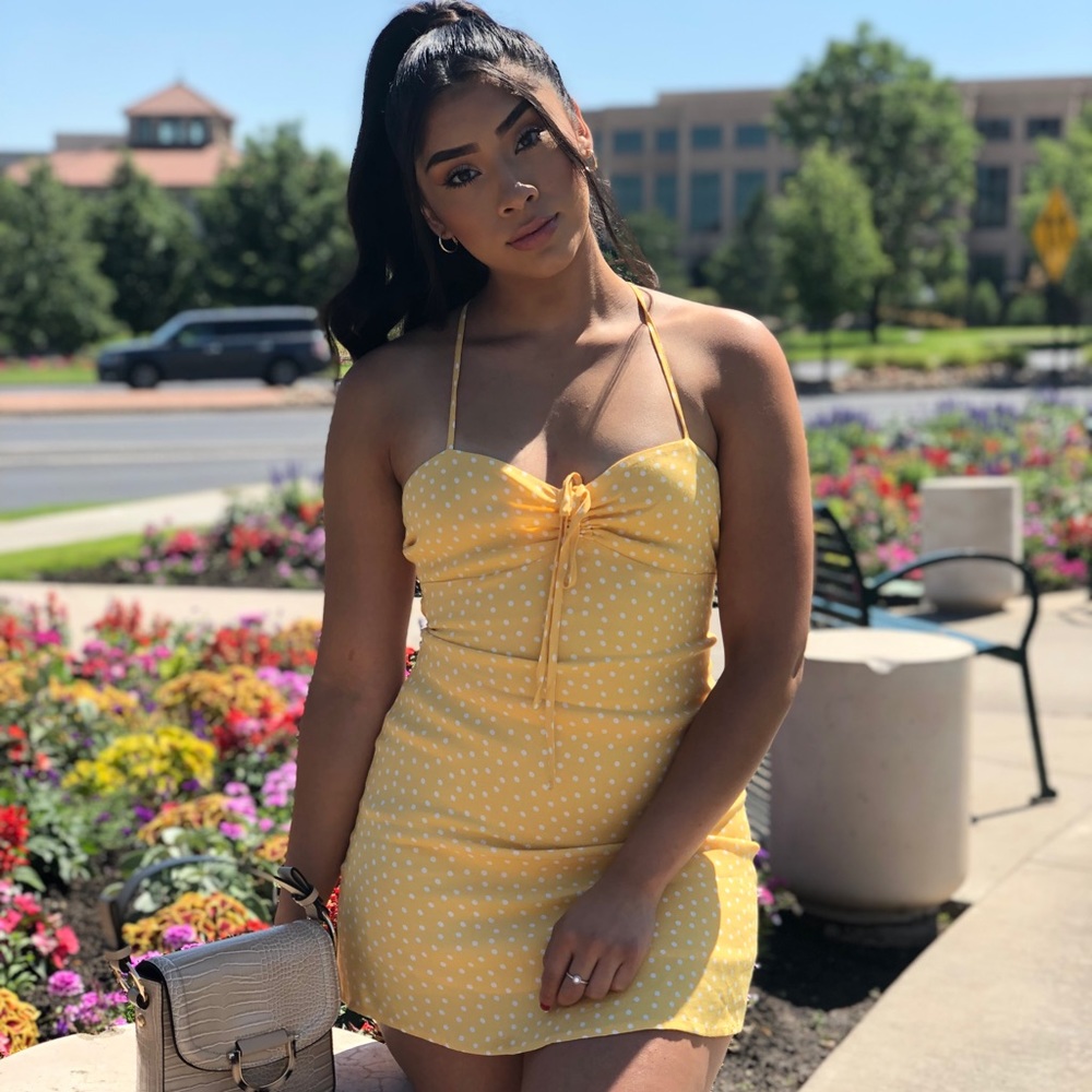 Yellow Polka Dot Summer Dress